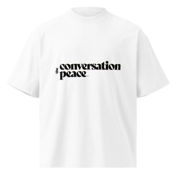 the conversation peace unisex organic oversized high neck t-shirt