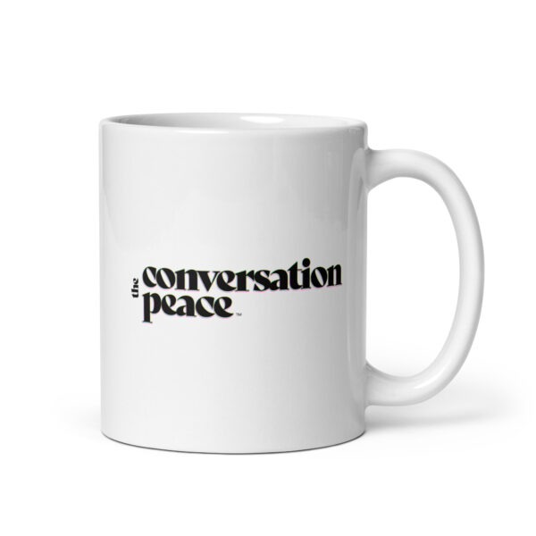 the conversation peace white glossy mug - Image 3